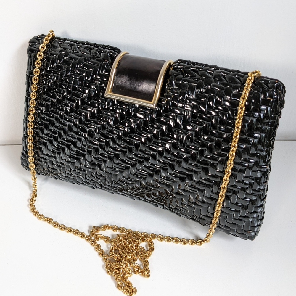 Vintage Rodo wicker woven chain strap bag